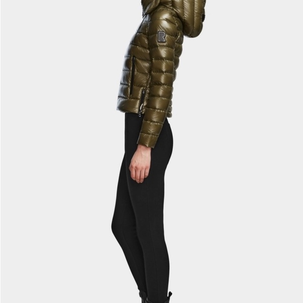 RUDSAK Melissa Metallic Green Puffer Down Jacket Winter Coat Olive Large - Picture 3 of 11
